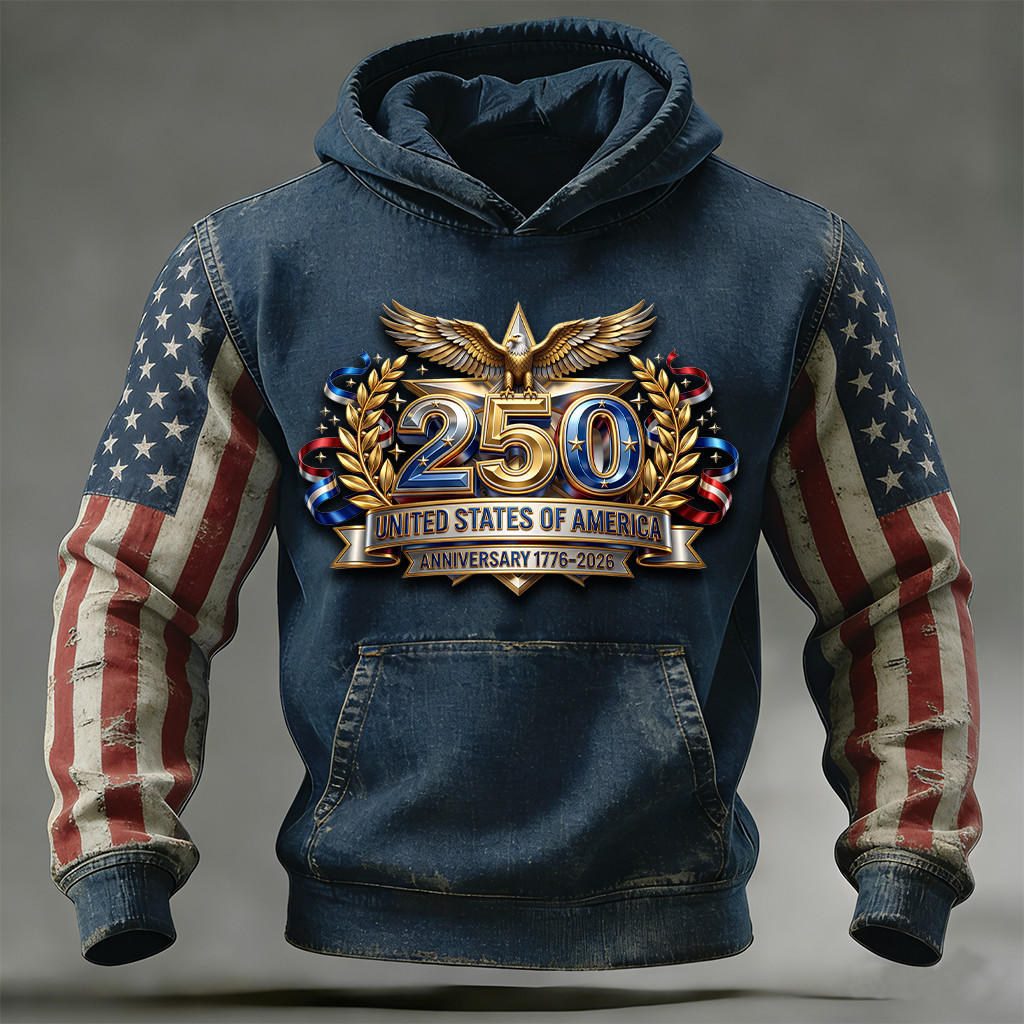 Eagle USA 250th Anniversary 1776 2026 Hoodie Fourth Of July Clothing Gift For Patriots