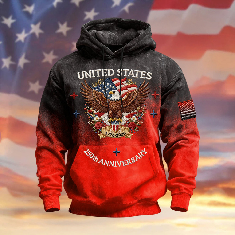 Eagle USA 250Th Anniversary 1776 2026 Hoodie Independence Day Apparel 4th Of July Gift