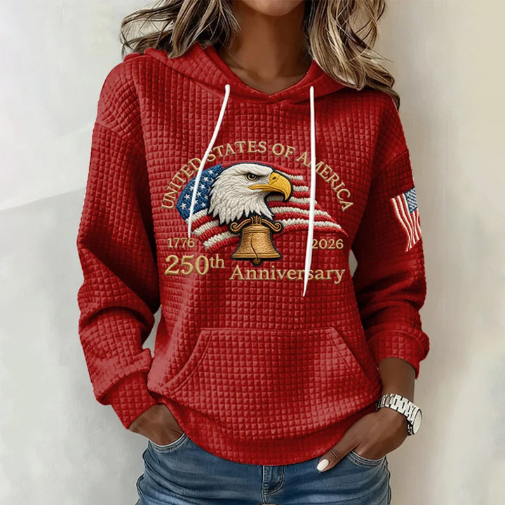 Eagle USA 250Th Anniversary 1776 2026 Hoodie Liberty Bell American Flag Logo Hooded Sweatshirt
