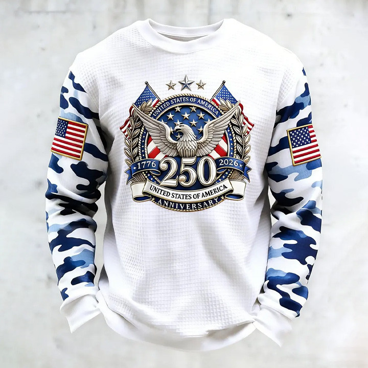 Eagle USA 250th Anniversary 1776 2026 Long Sleeve Shirt Fourth Of July Apparel Gift Ideas