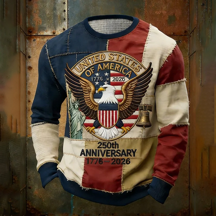 Eagle USA 250Th Anniversary 1776 2026 Long Sleeve Shirt Statue Of Liberty Apparel