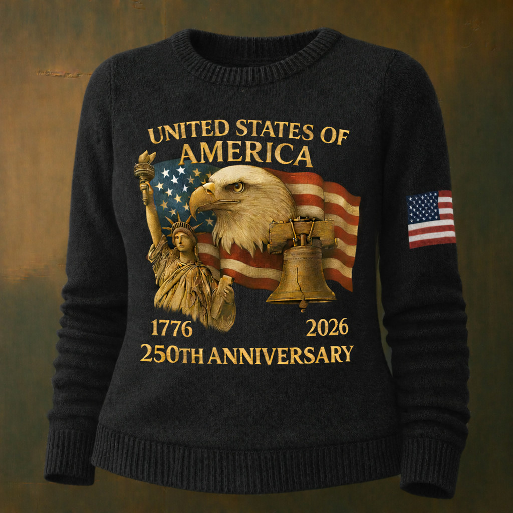 Eagle USA 250Th Anniversary 1776 2026 Sweater America's Birthday Merch Patriotic Gift Ideas