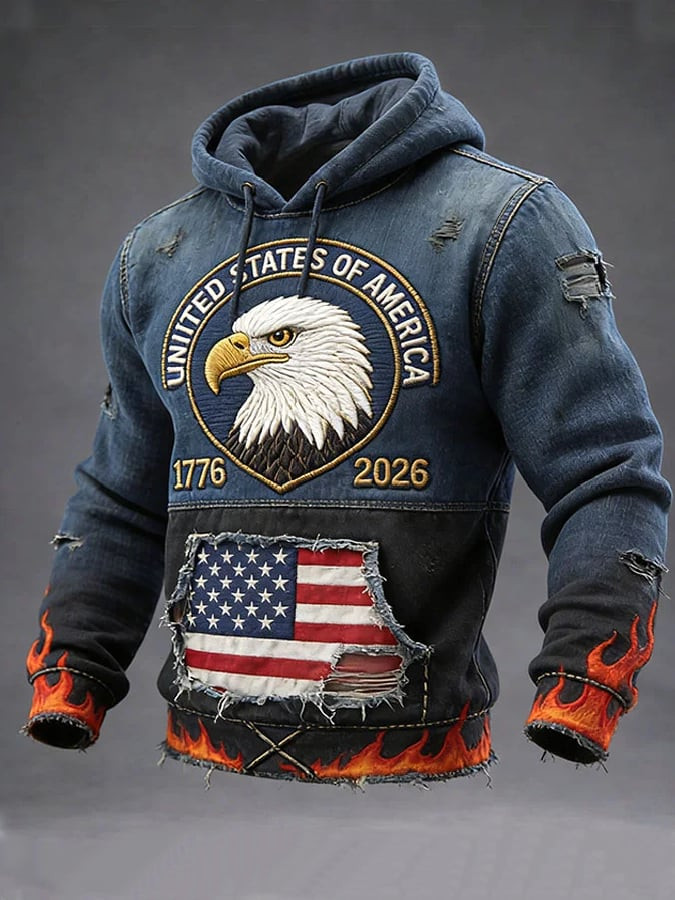 Eagle USA 250Th Anniversary 1776 2026 Vintage Hoodie 4th Of July Apparel Gift Ideas For Him
