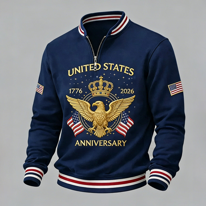 Eagle USA 250Th Anniversary 1776 2026 Zip Sweatshirt Semiquincentennial Merch 4th Of July Gift