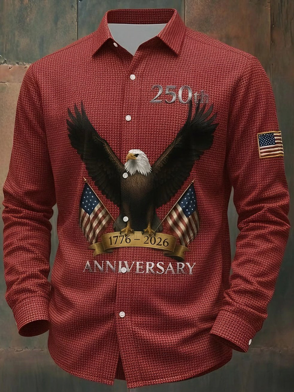 Eagle USA 250th Anniversary Button Up Long Sleeve Shirt 1776 2026 Men Fourth Of July Clothing Eagle USA 250th Anniversary Button Up Long Sleeve Shirt 1776 2026 Men Fourth Of July Clothing