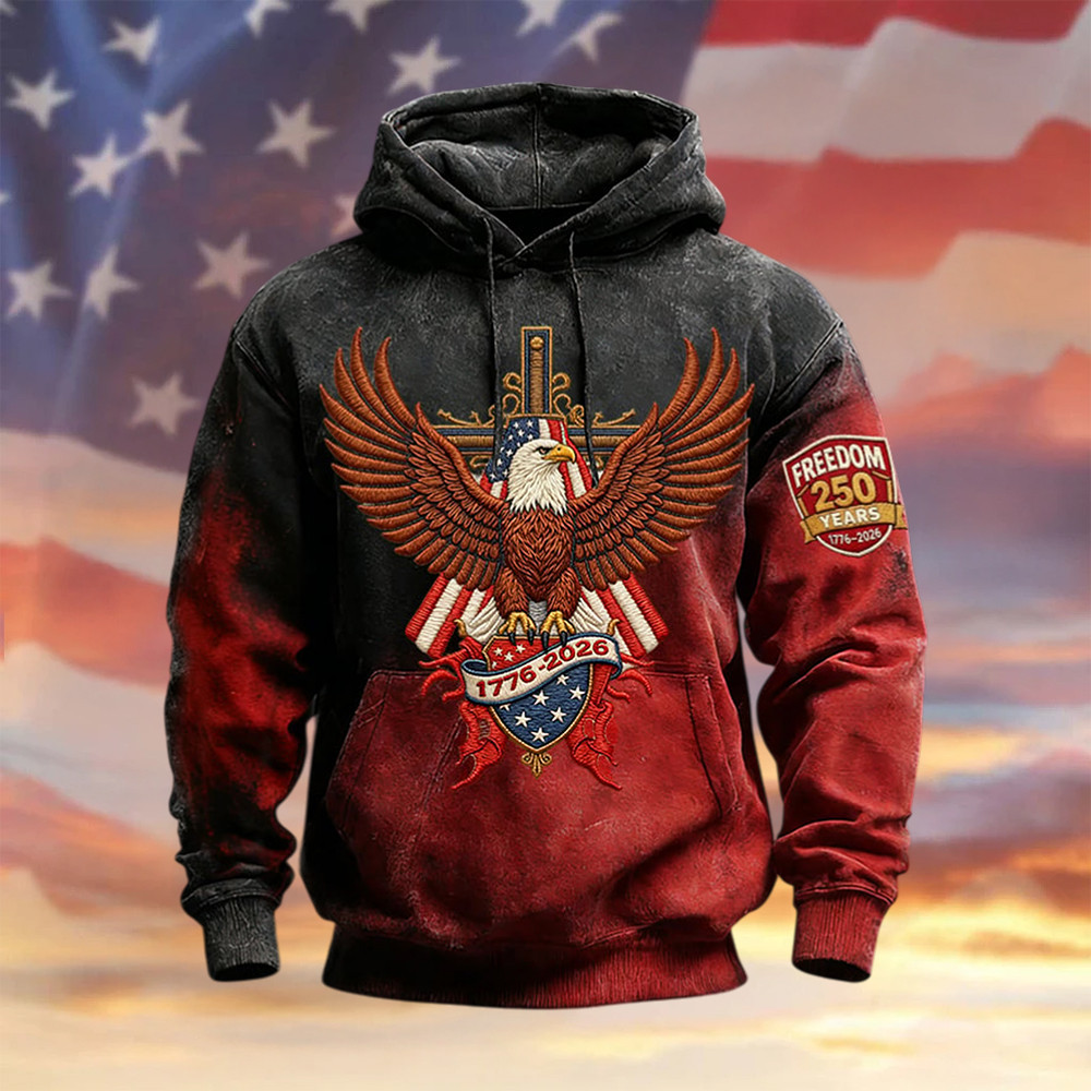 Eagle USA 250Th Anniversary Faith Hoodie American 250 Years Birthday Apparel Present For Husband