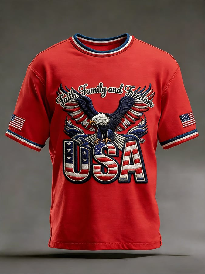 Eagle USA 250th Anniversary Shirt Faith Family And Freedom T-Shirt Independence Day Apparel
