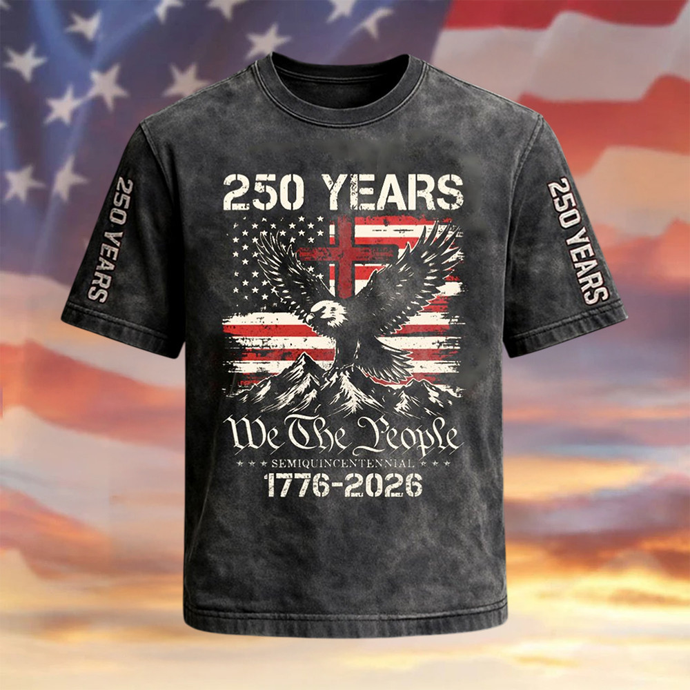 Eagle USA 250th Anniversary T-Shirt American 250 Years Birthday Clothes 4Th Of July Gifts