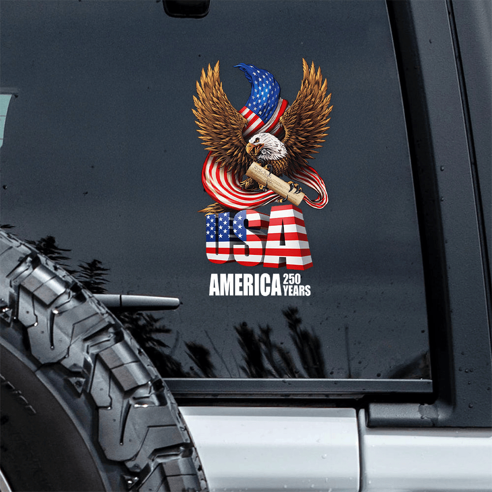 Eagle USA America 250 Years Eagle Us Flag Car Window Decal Sticker Independence Day Sticker