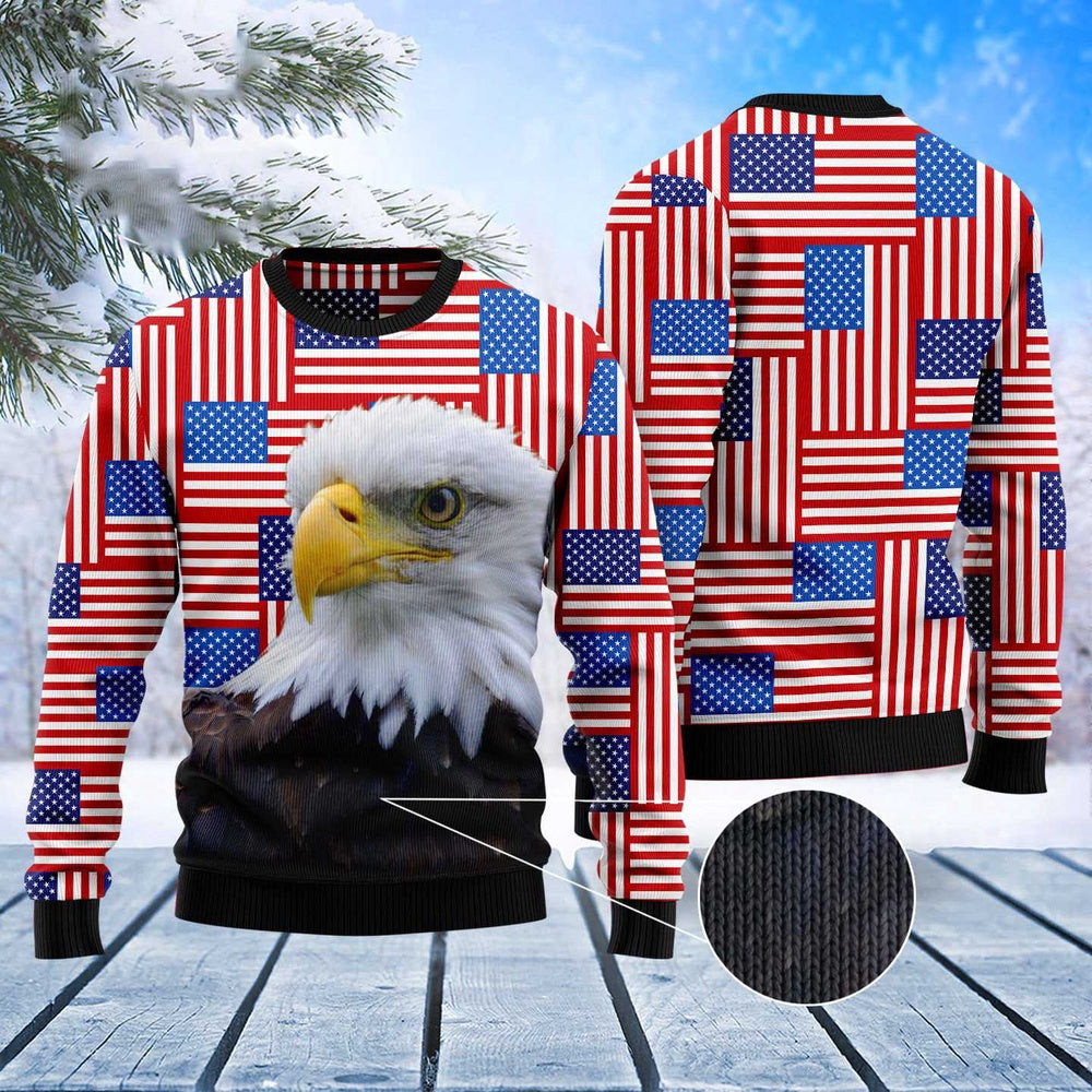 Eagle Usa Flag Ugly Christmas Sweater Funny Ugly Christmas Sweater Xmas Gifts