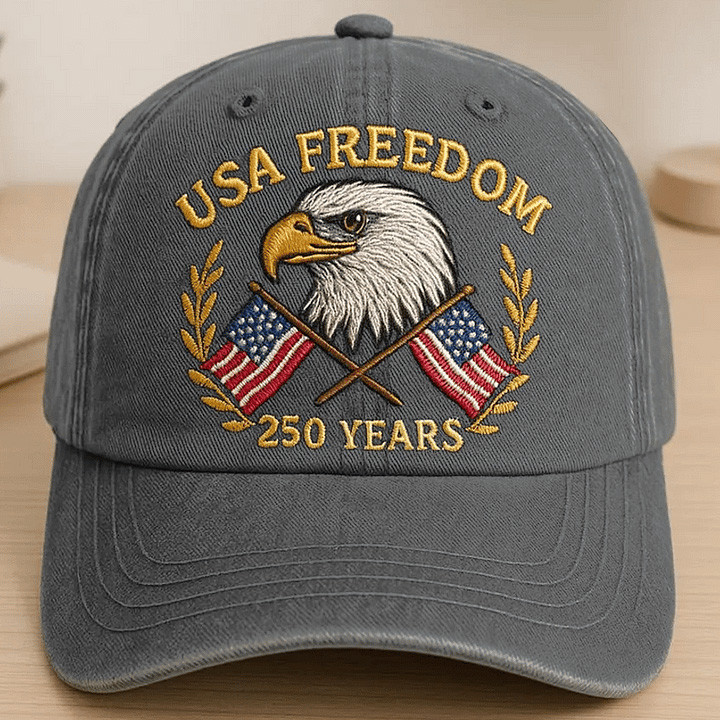 Eagle USA Freedom 250 Years 1776 2026 Hat America's Birthday Baseball Cap Patriotic Gift