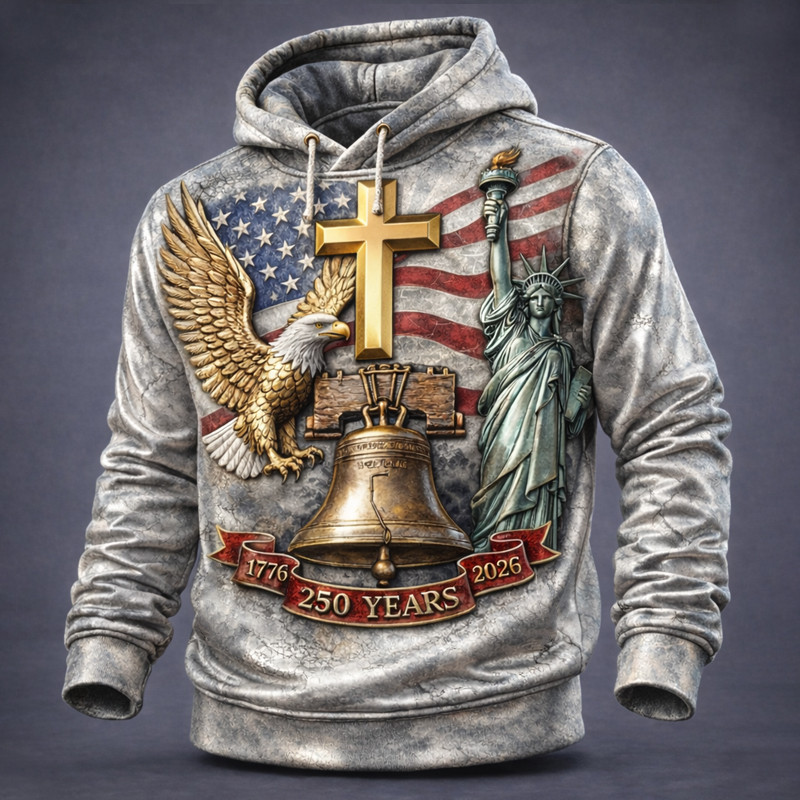 Eagle USA Years 1776 2026 Hoodie Statue Of Liberty Apparel Independence Day 2026 Merch