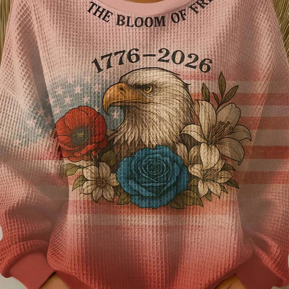 Eagle USA Years Of Freedom 1776 2026 The Bloom Of Freedom Sweatshirt Patriotic Apparel