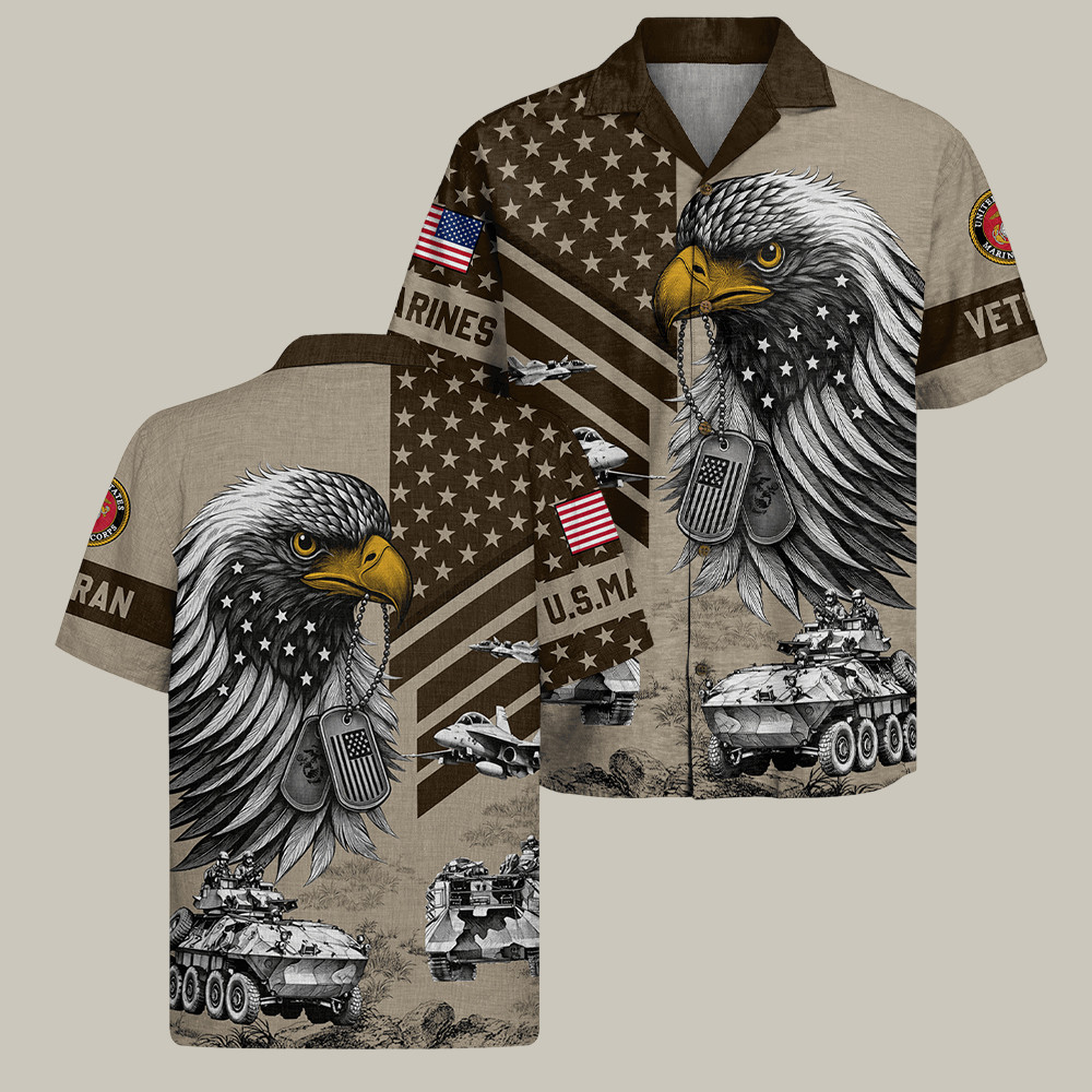 Eagle USMC 250Th Anniversary Hawaiian Shirt Semper Fidelis DD214 Apparel Veteran Gifts