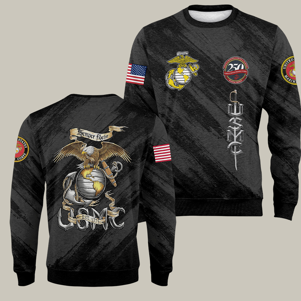 Eagle USMC 250th Birthday Sweatshirt Freedom Fighter Gifts For Veterans