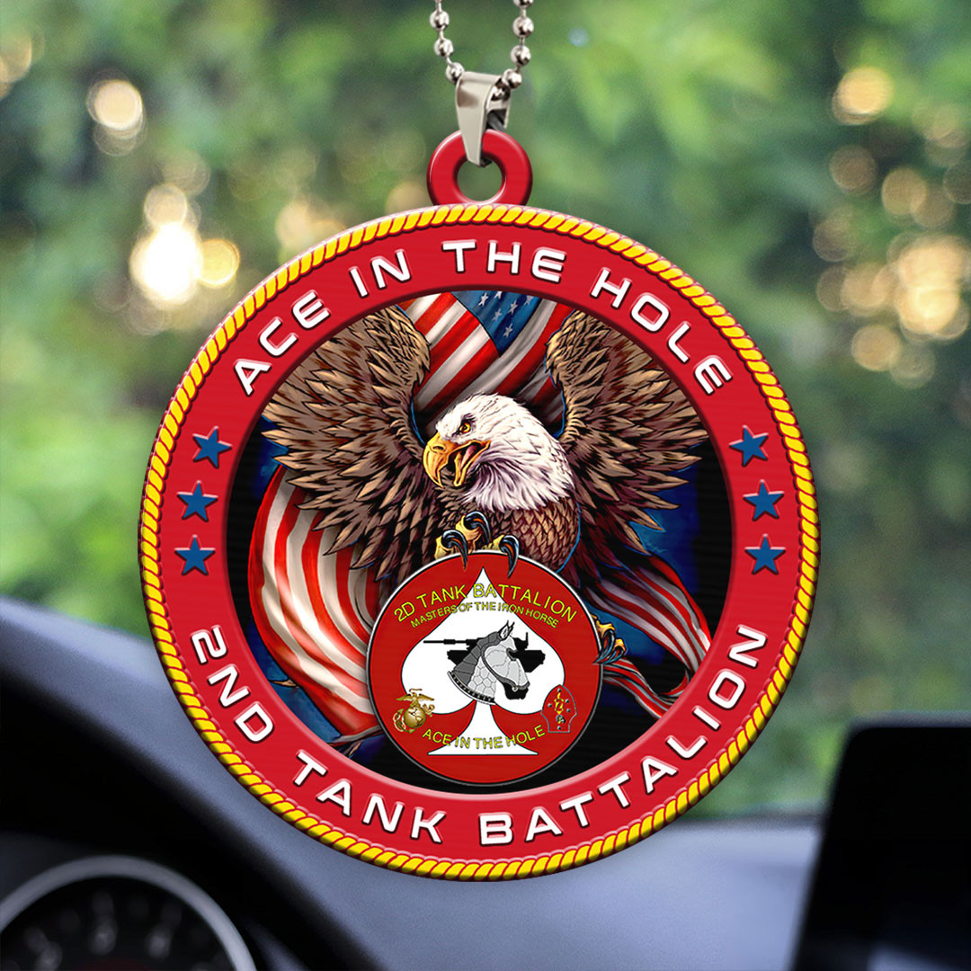 Eagle USMC Ace In The Hole Car Ornament 2nd Tank Battalion Veteran Decor Unique Gift Ideas