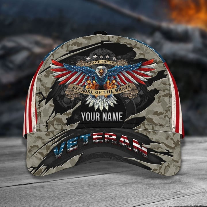 Eagle Veteran Classic Army Custom Cap Camo US Flag Perfect Gift For Friends and Husband and Dad on Veterans Day
