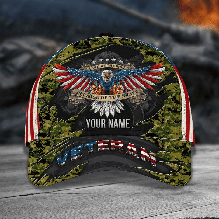 Eagle Veteran Classic Coast Guard Custom Cap Camo US Flag Perfect Gift For Friends and Husband and Dad on Veterans Day
