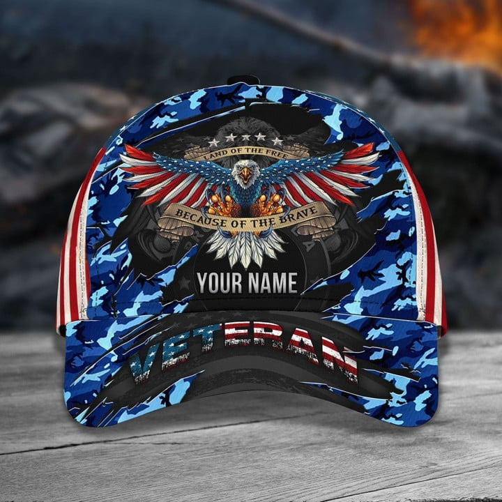 Eagle Veteran Classic Navy Custom Cap Camo US Flag Perfect Gift For Friends and Husband and Dad on Veterans Day