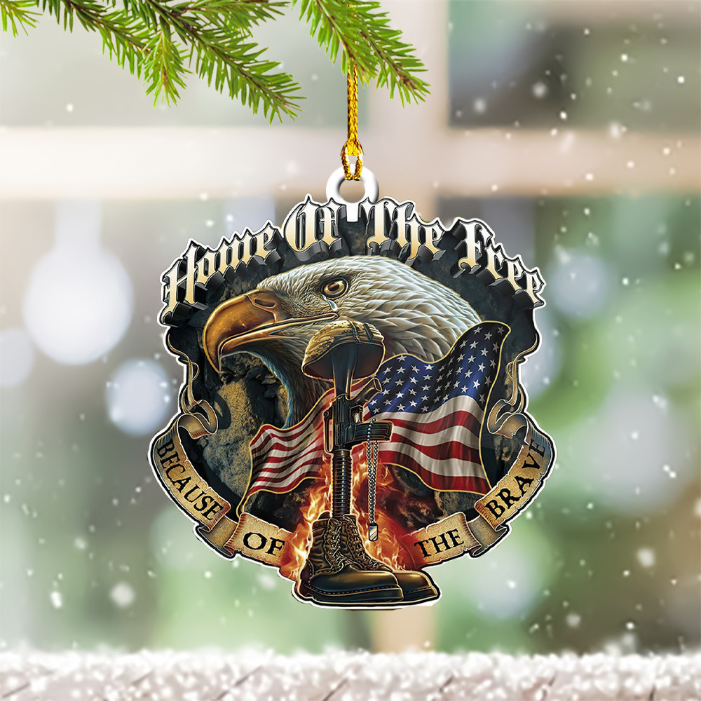Eagle Veteran Home Of The Free Because Of Brave Ornament Small Gifts For Veterans Day