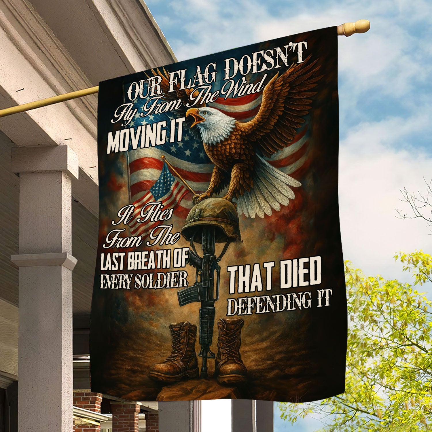 Eagle Veterans Day Garden Flag Our Flag Doesn't Fly From The Wind Usa Yard Flag Veterans Gift