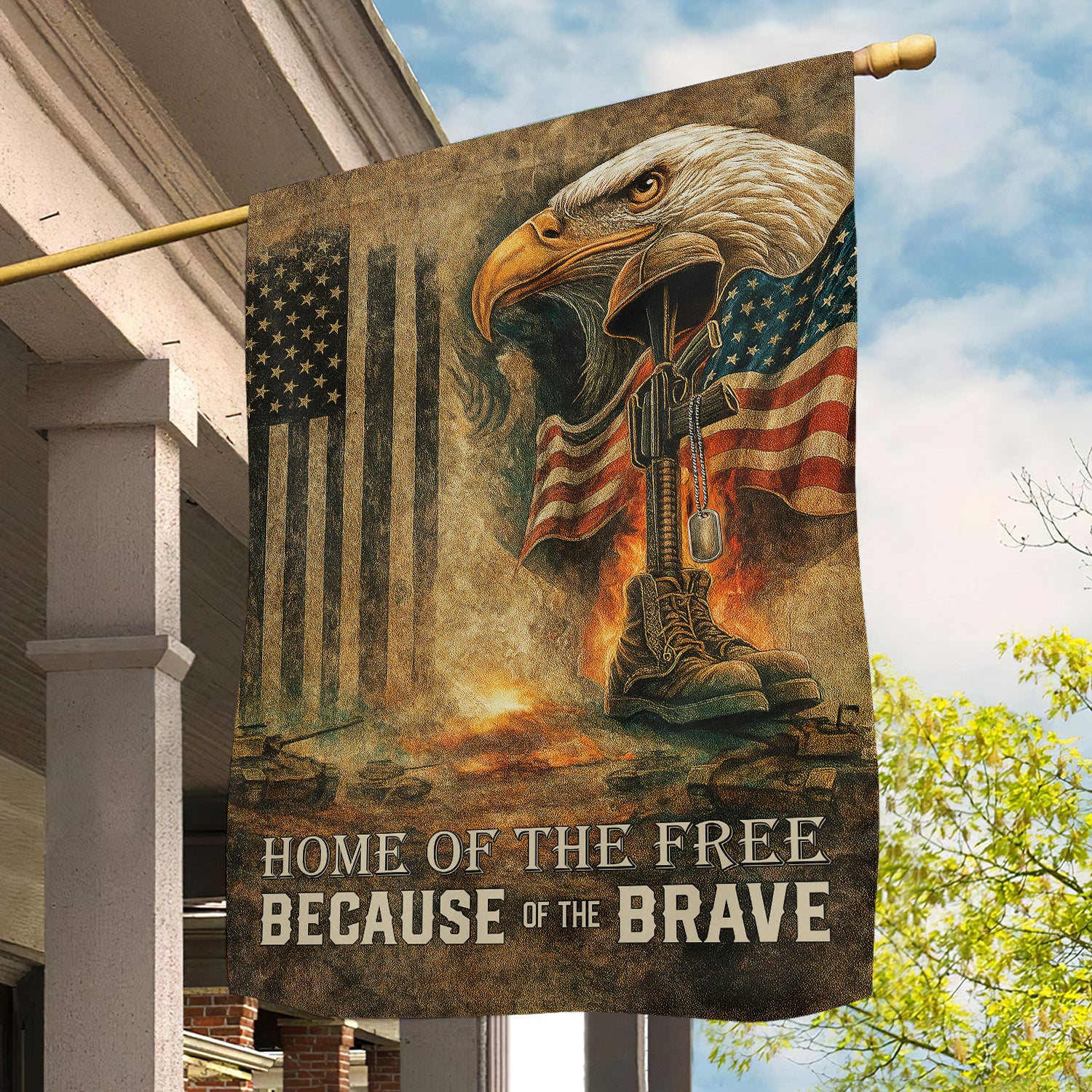 Eagle Veterans Day Garden House Flag Home Of The Free Usa Flag Gift For Veterans