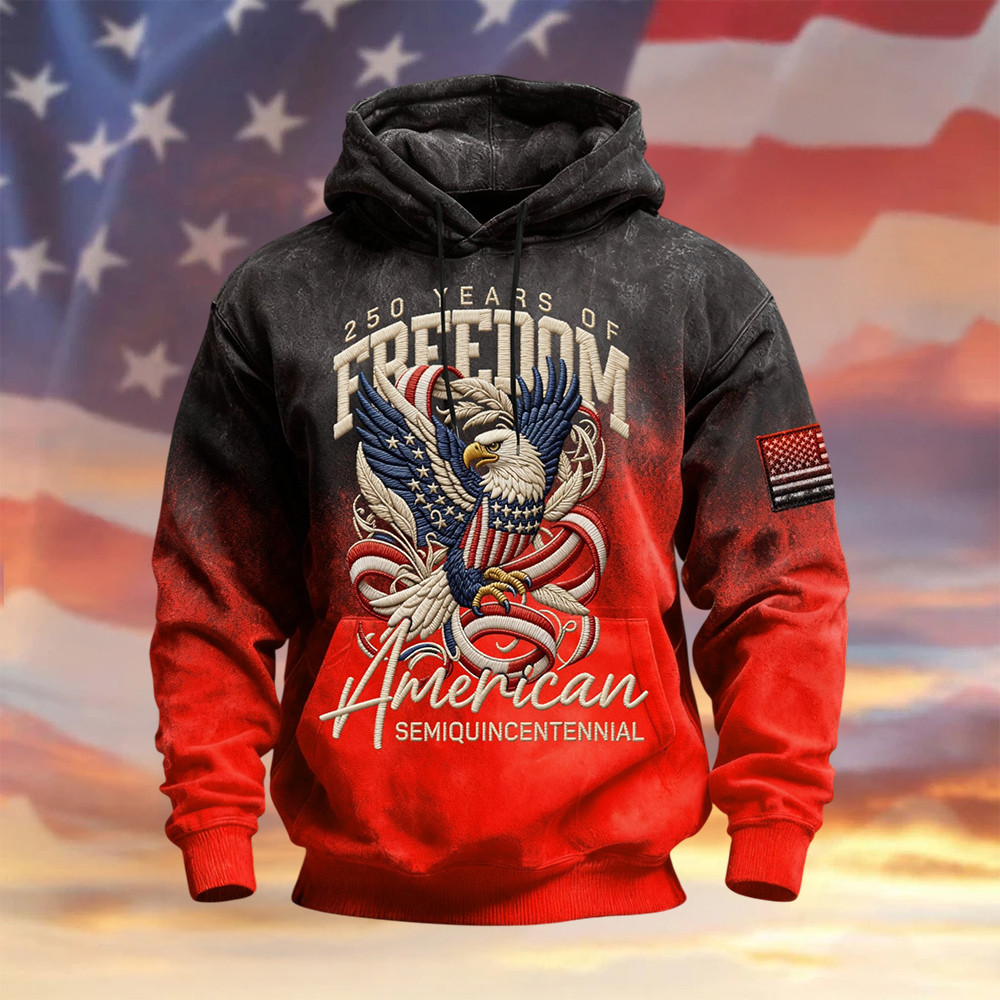 Eagle Vintage American 250th Anniversary Hoodie America's 250th Birthday Apparel