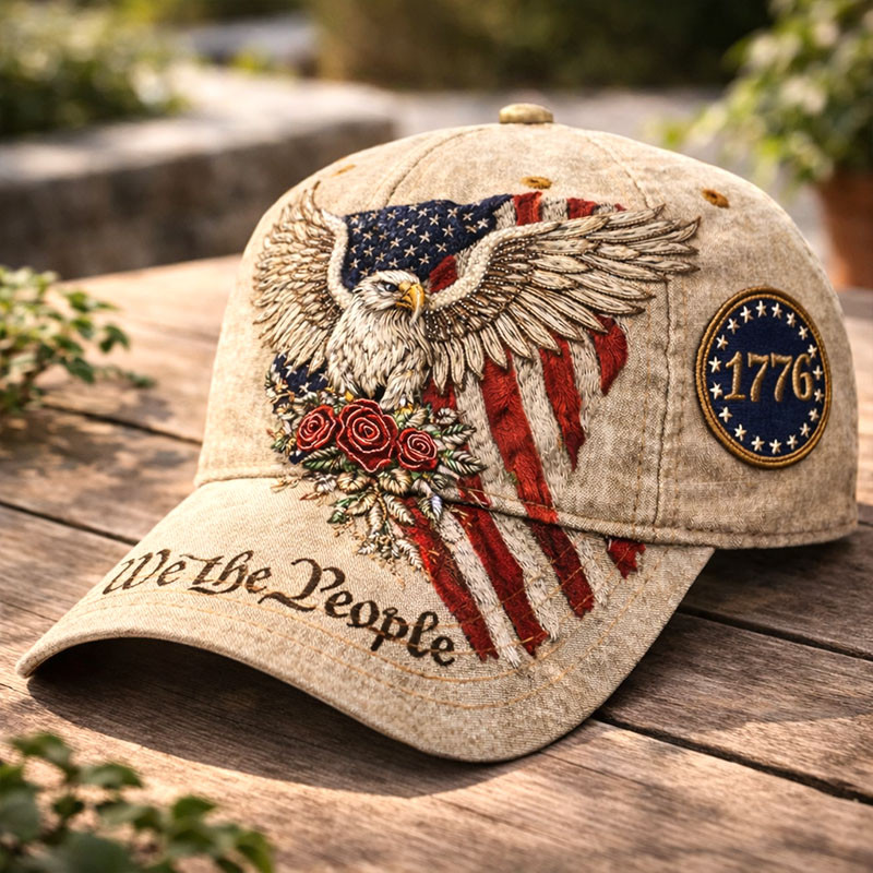 Eagle We The People 1776 2026 Hat American Flag Art Baseball Cap Patriotic Gift Ideas