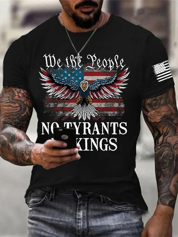 Eagle We The People No Tyrants No Kings T-Shirt USA Flag Shirt Anti Fascist Merch Gifts