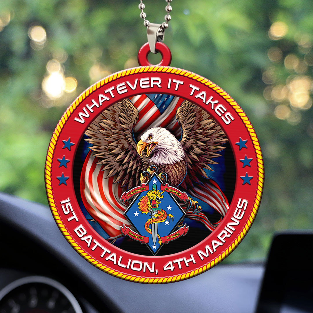 Eagle Whatever It Takes Car Ornament 1st Battalion 4th Marines Marines Presents
