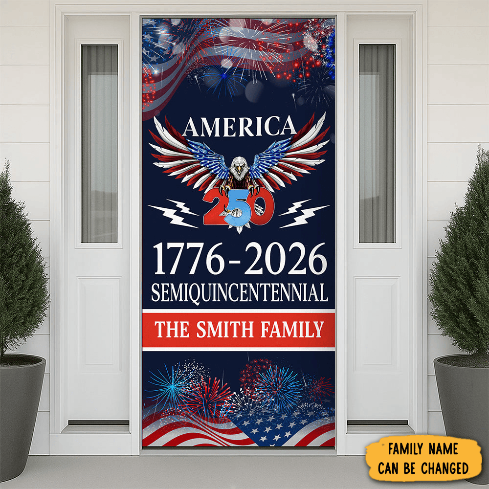 Eaglee 250 Years America Semiquincentennial Door Cover Patriotic Decor America's Birthday Gifts