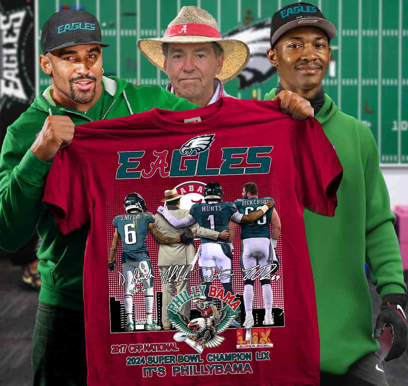Eagles 2024 Super Bowl Champion Lix It's PhillyBama Shirt Philadelphia Eagles Fan Merch