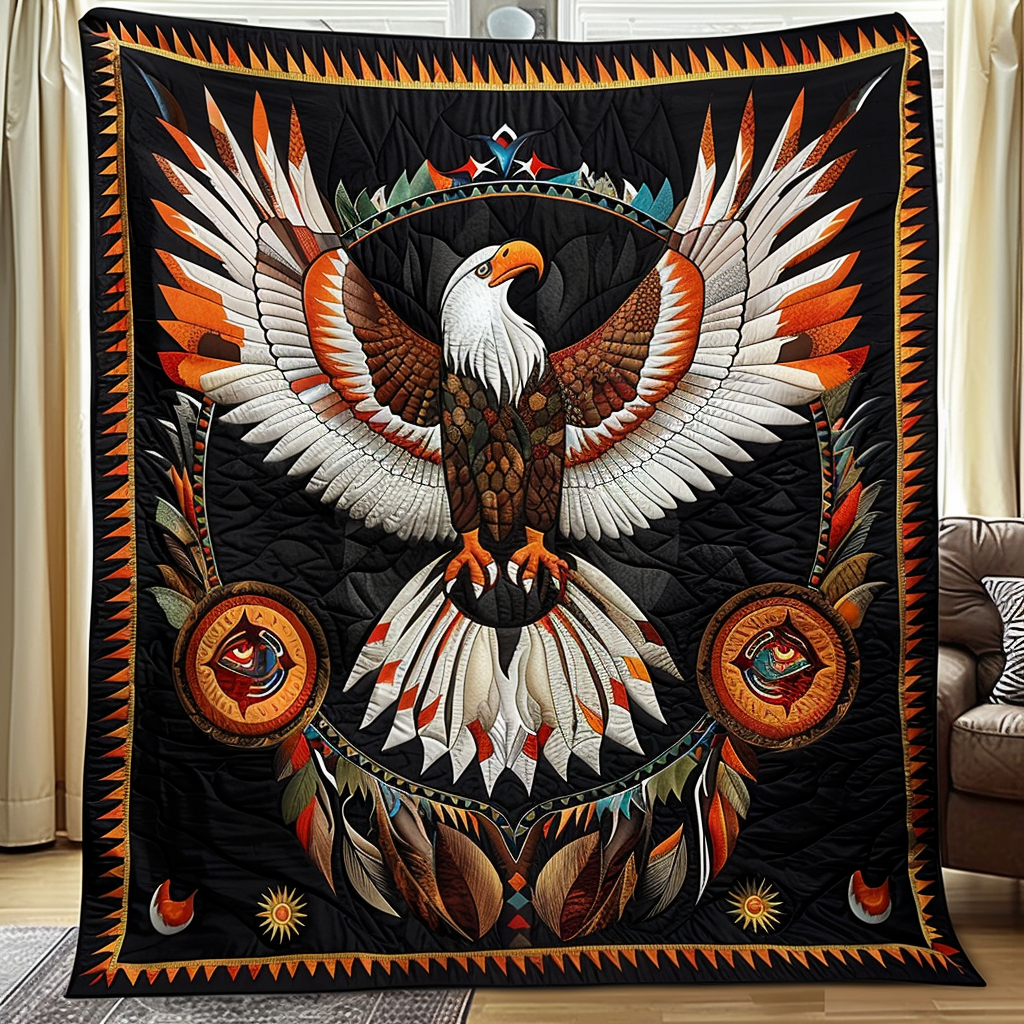 Eagle's Flight Quilted Blanket Patriotic Gifts For Himt