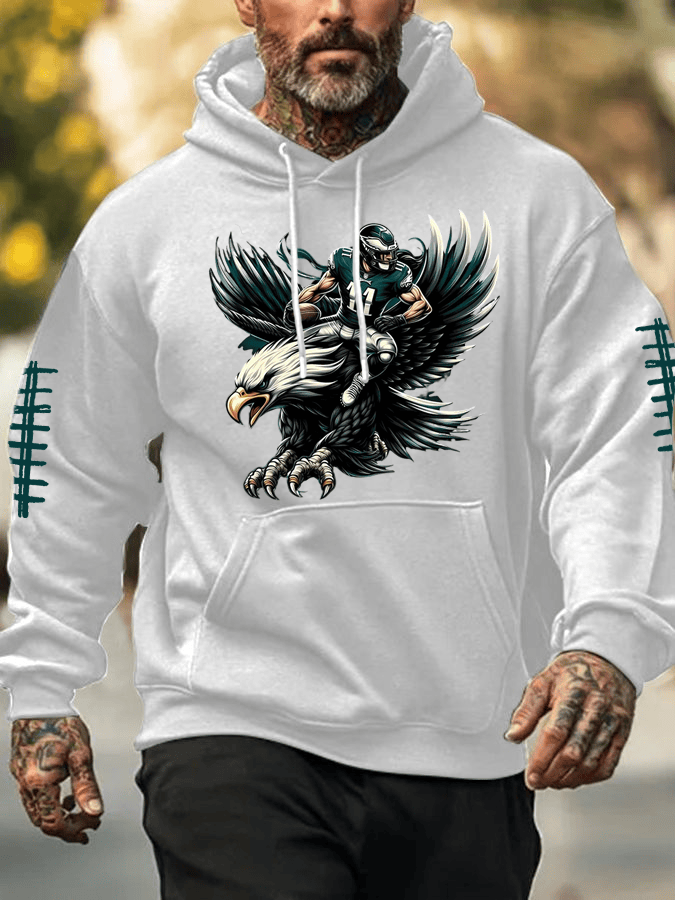 Eagles Football PE Hoodie Philadelphia Football Super Bowl Merch White Gift For Football Lovers