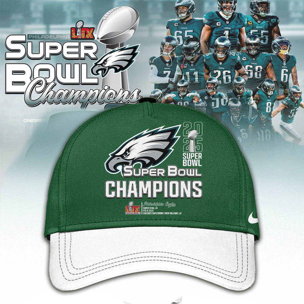 Eagles National Super Bowl Champions 2025 Hat Philadelphia Eagles Ball Cap Merch Unique