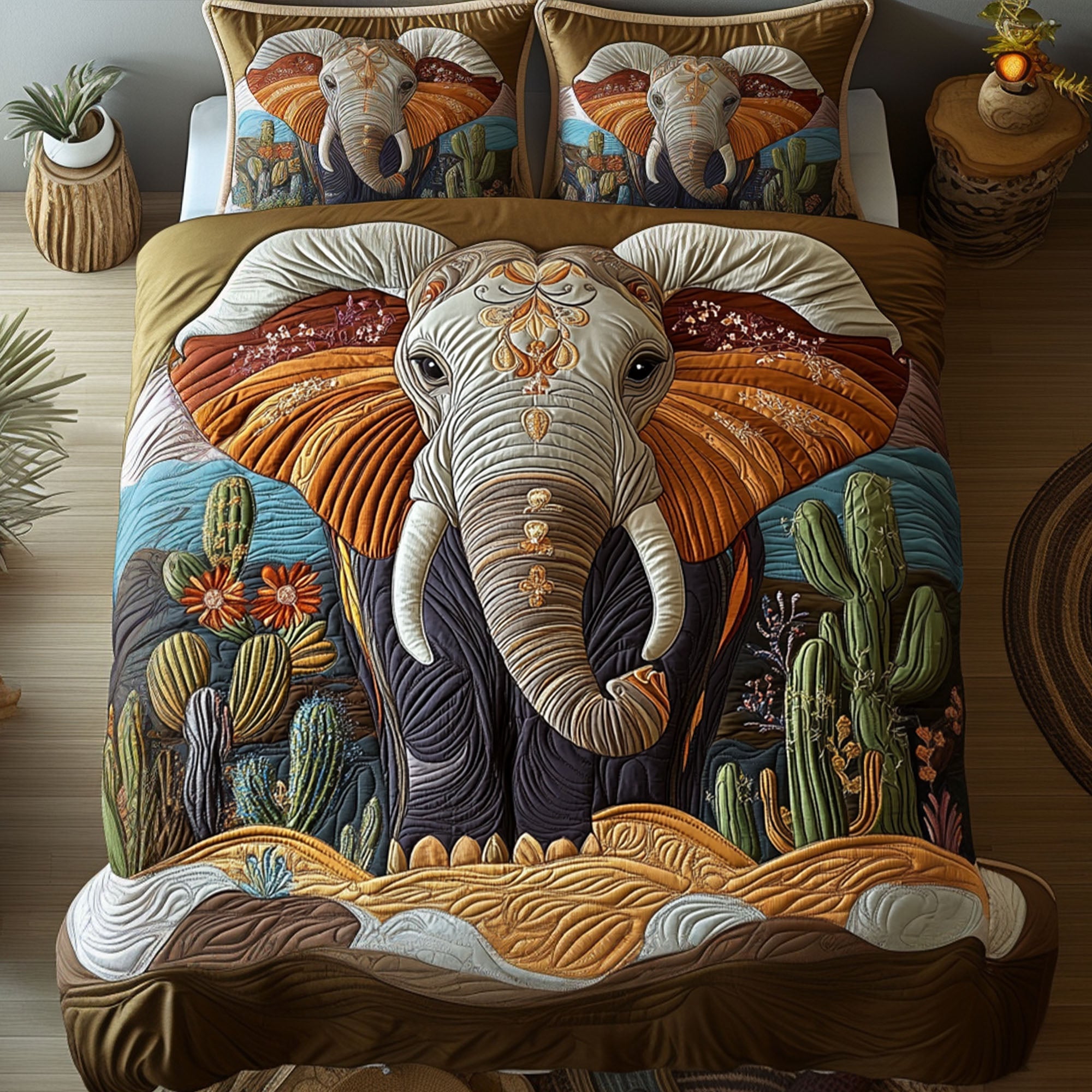 Earth Guardian Quilted Bedding Set Christmas Bed Sheets Native American Gift Ideas