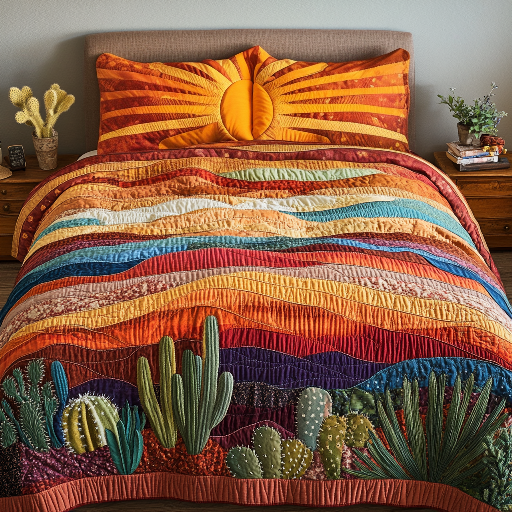 Earth Layers Quilted Bedding Set Meaningful Home Gift for Special Occasions