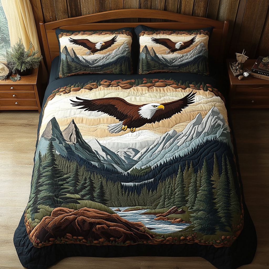 Earth Spirit Quilted Bedding Set Christmas Bedroom Decor Gift Ideas For Wildlife Lovers