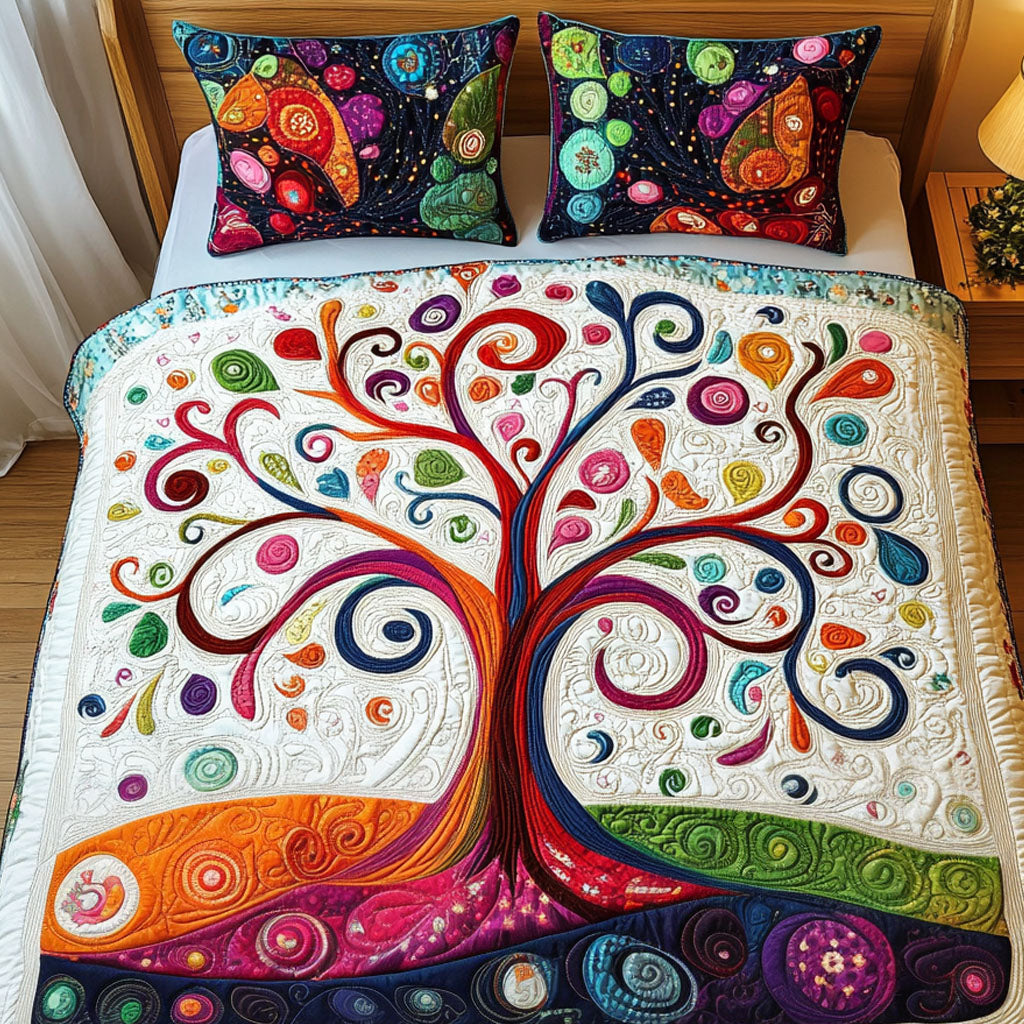 Earth Whisper Quilted Bedding Set Soft Bed Sheet and Pillowcase Set for Relaxing Nights