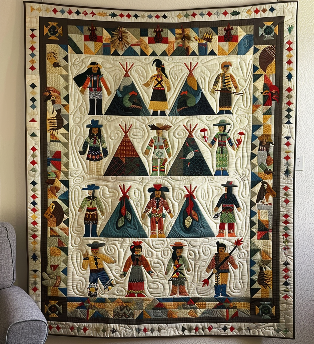 Earthbound Artifacts Quilted Blanket Native American Gifts For Her