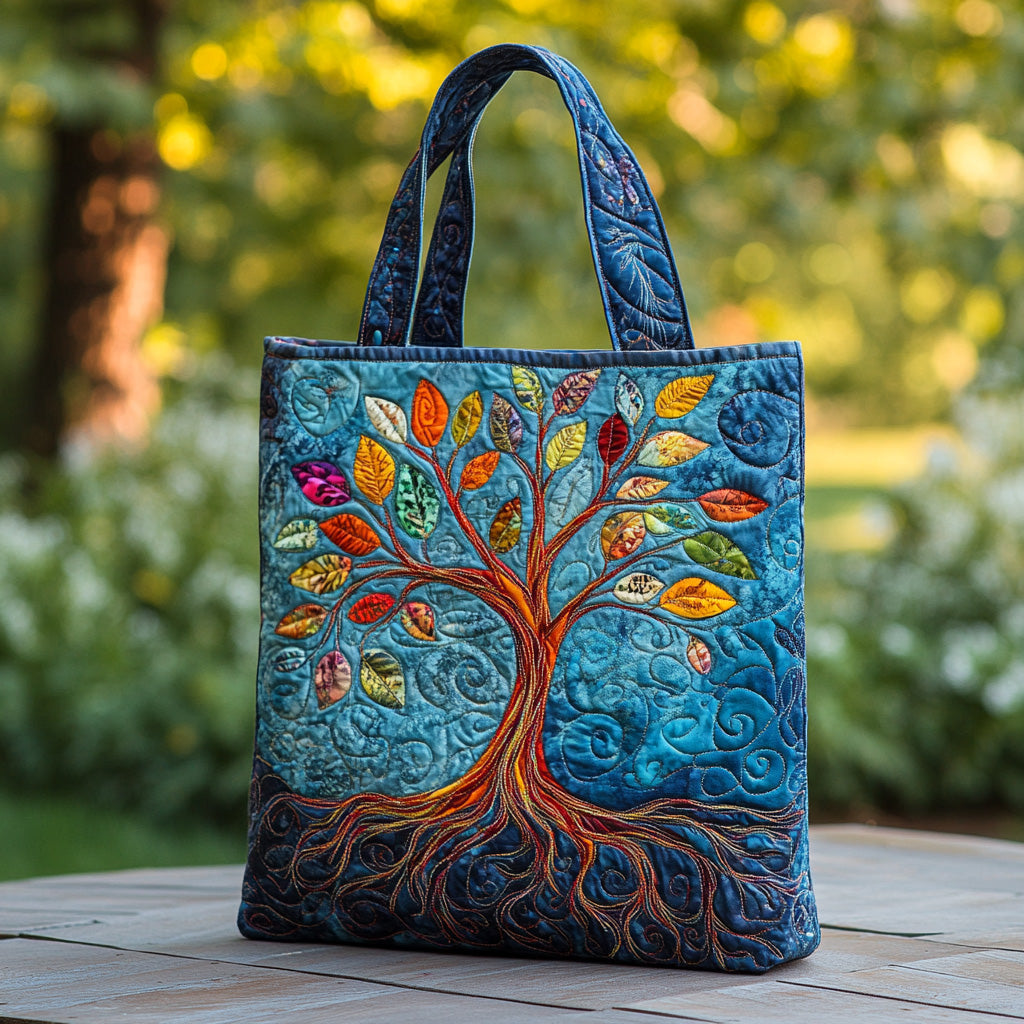 Earthbound Heart Quilted Tote Bag Tree Of Life Gifts For Women