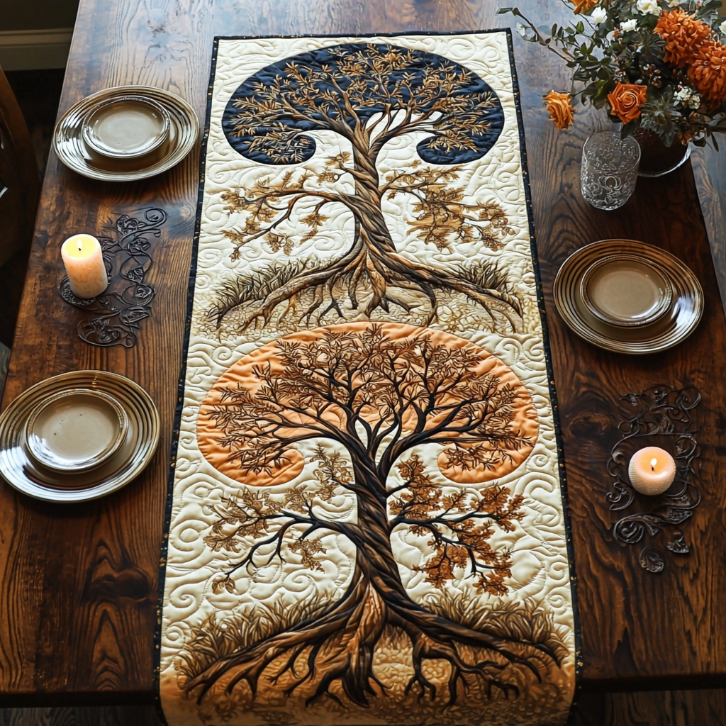 Earthbound Spirit Quilted Table Runner Dining Room Table Decor Ideas Tree Of Life Gifts For Her
