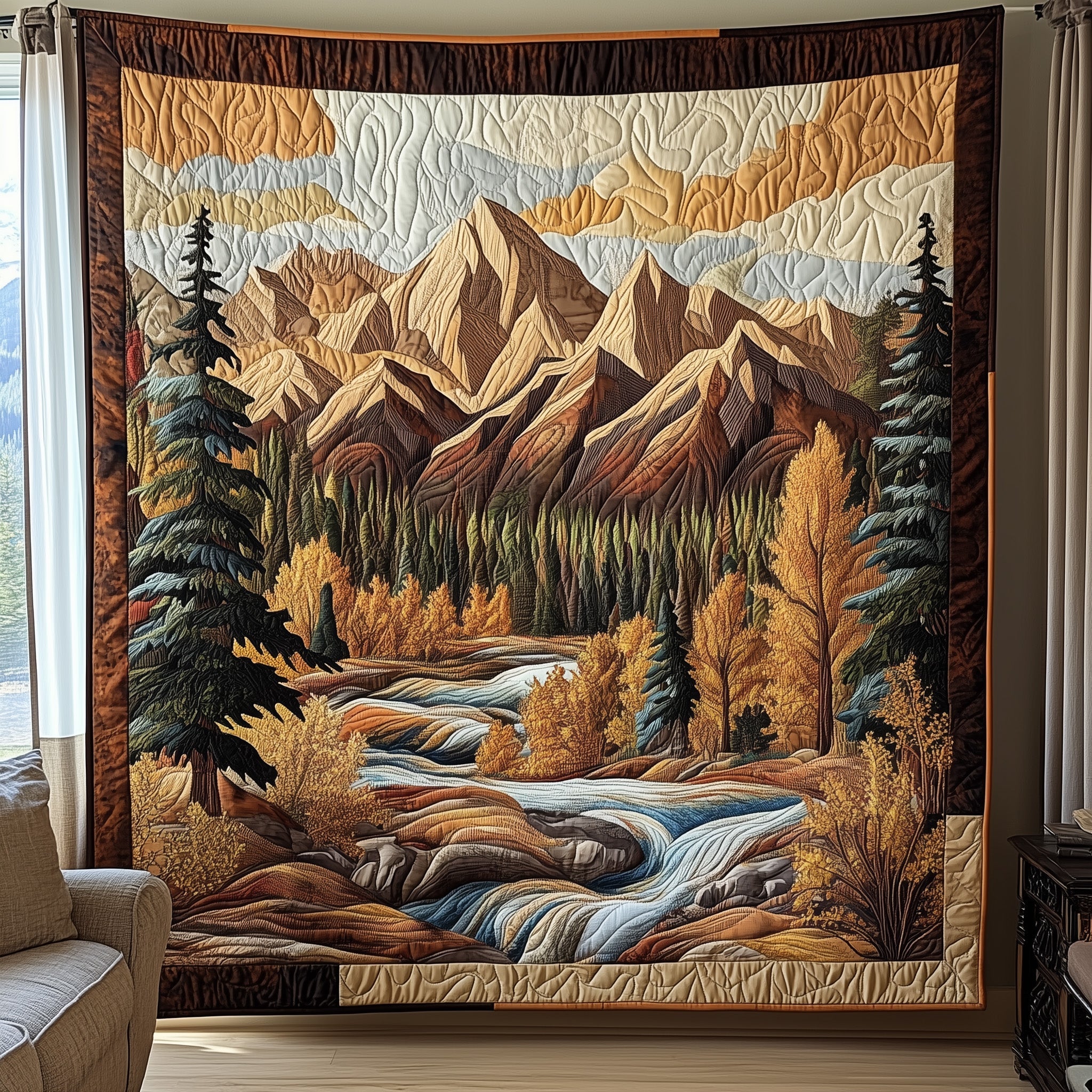 Earthy Forest Quilted Blanket Couch Throw BlanketGifts To Give Mother In Law For Christmas