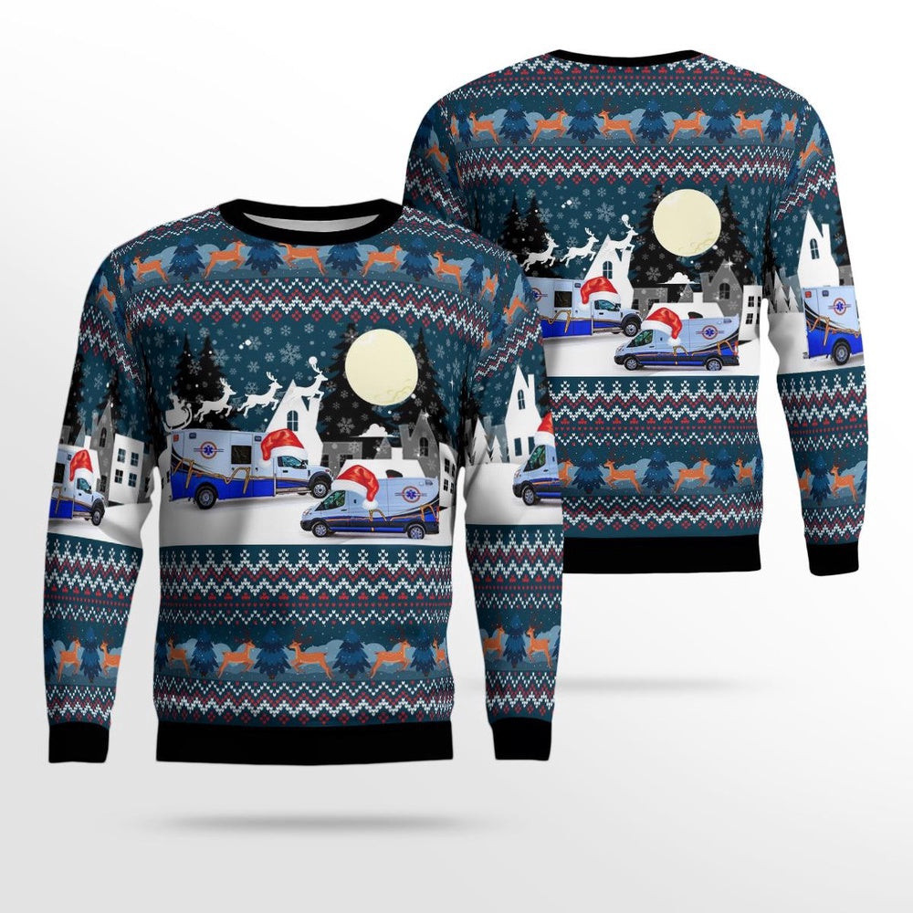 East Jordan Michigan Jordan Valley EMS Authority AOP Ugly Sweater Xmas Unisex Sweater Christmas Gifts For Men Women