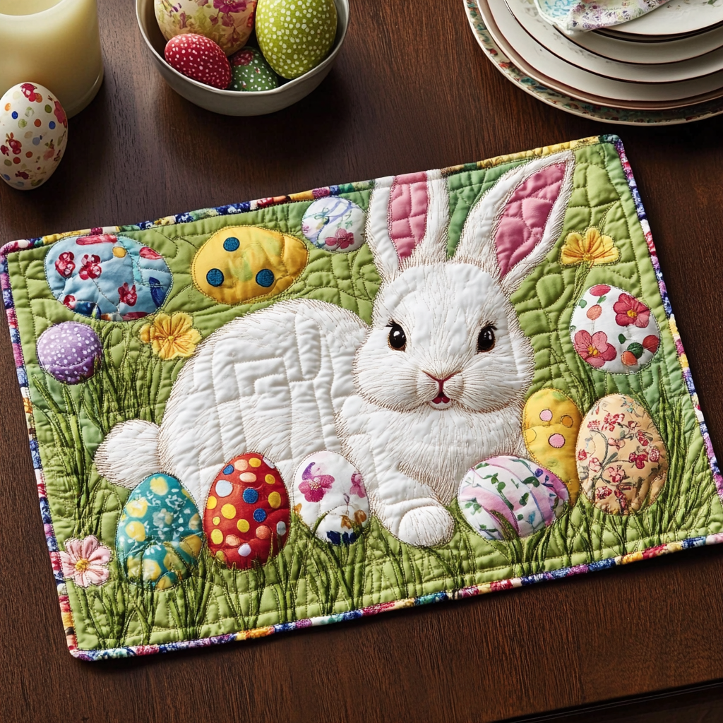 Easter Bloom Quilted Place Mat Christmas Kitchen Decor Gifts For Rabbit Owners