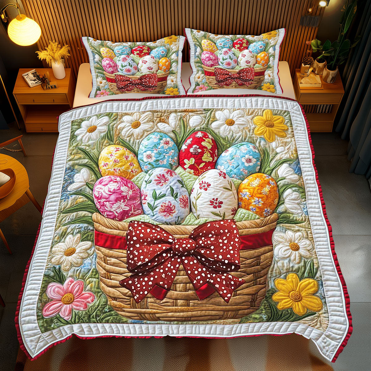 Easter Egg Basket Duvet Cover Set Quilted Bedspreads 10 Year Anniversary Gift