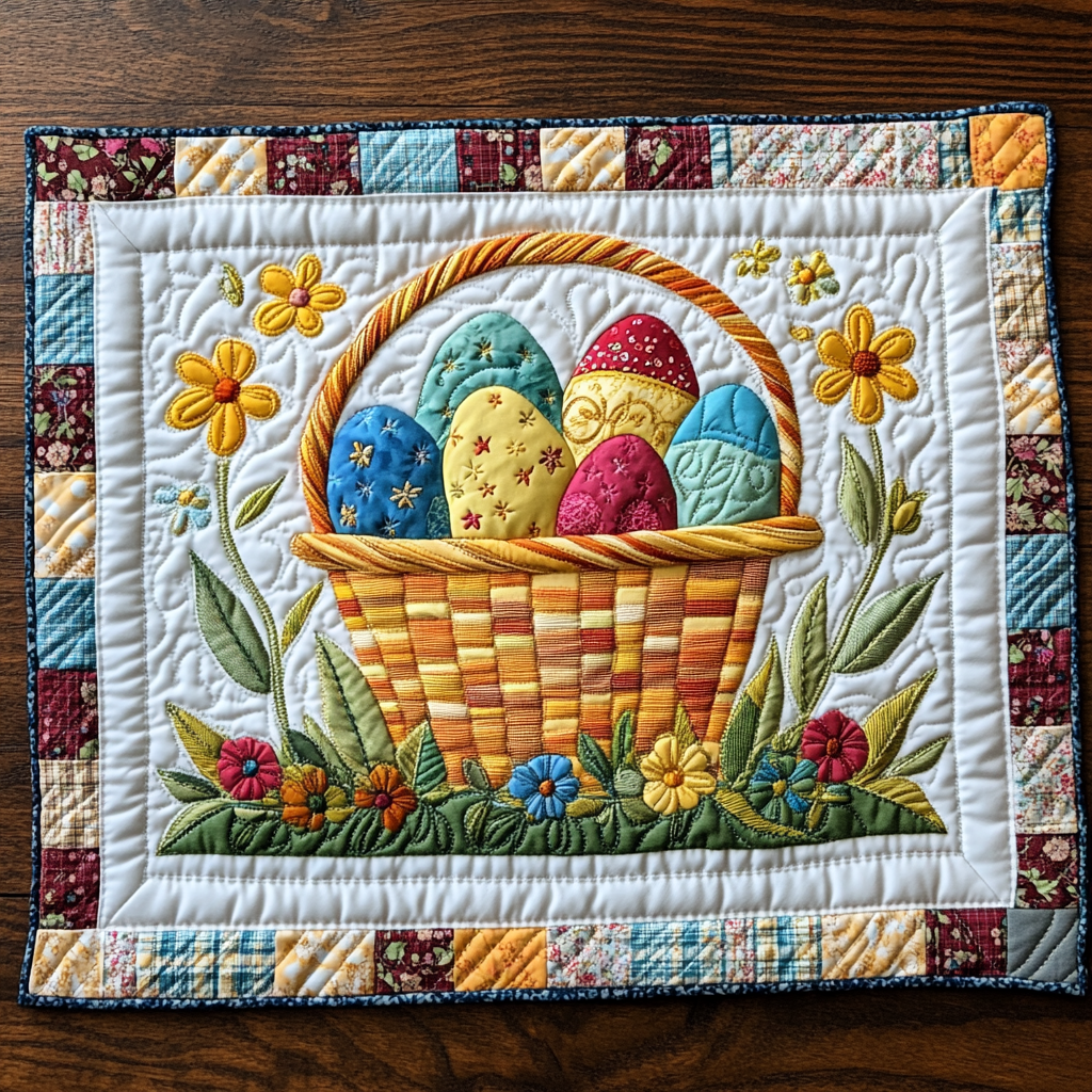 Easter Egg Quilted Placemat Holiday Placemats Father's Day Gifts For Grandpa