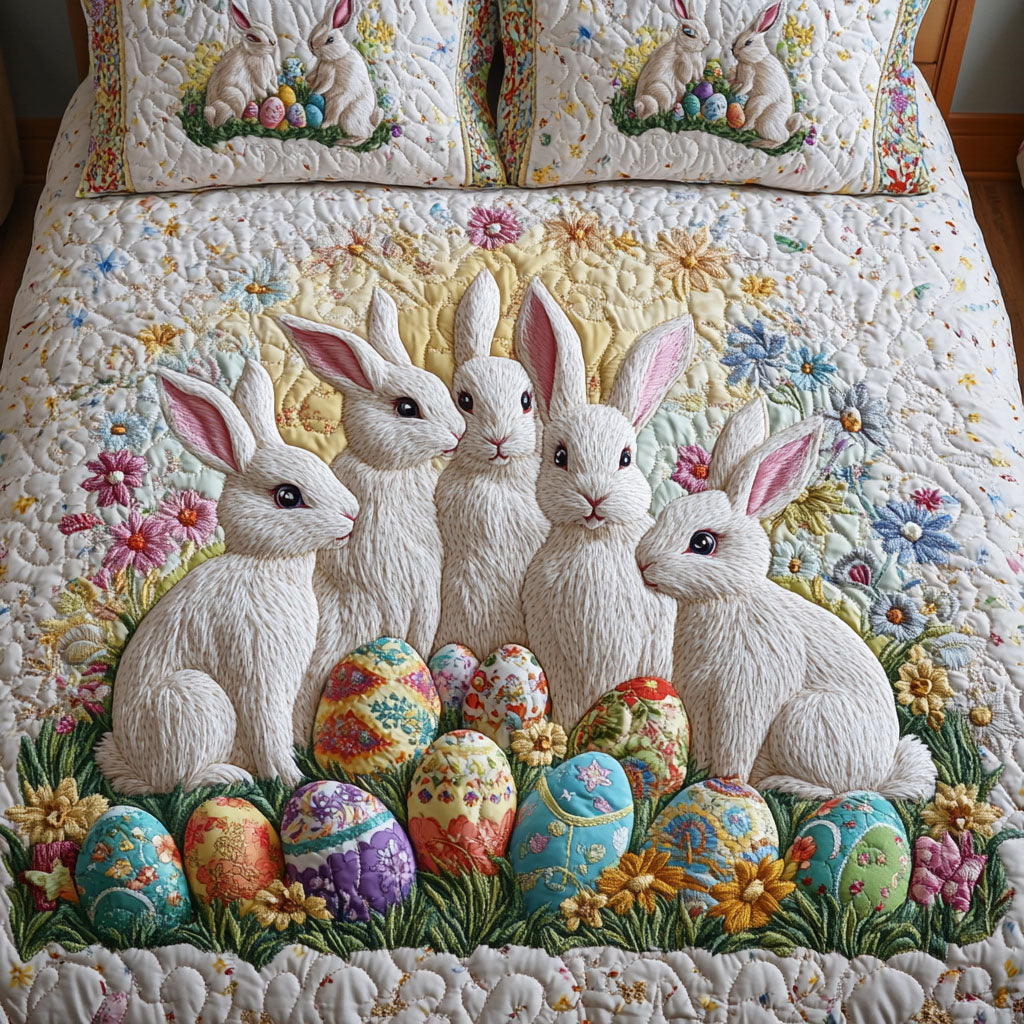 Easter Harmony Quilted Bedding Set Aesthetic Room Decor Cute Easter Gifts For Wife