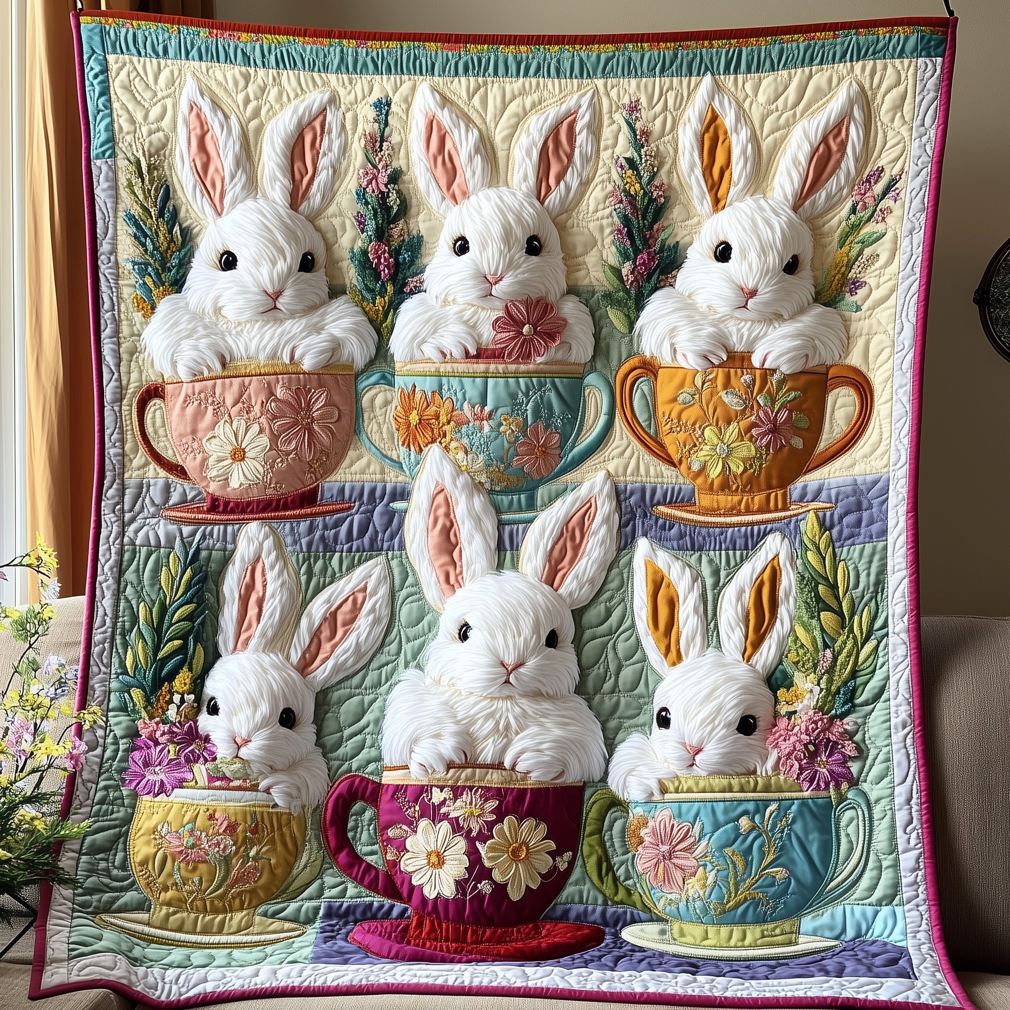 Easter Joy Quilted Blanket Sofa Throw BlanketEaster Gifts For Adults 2025