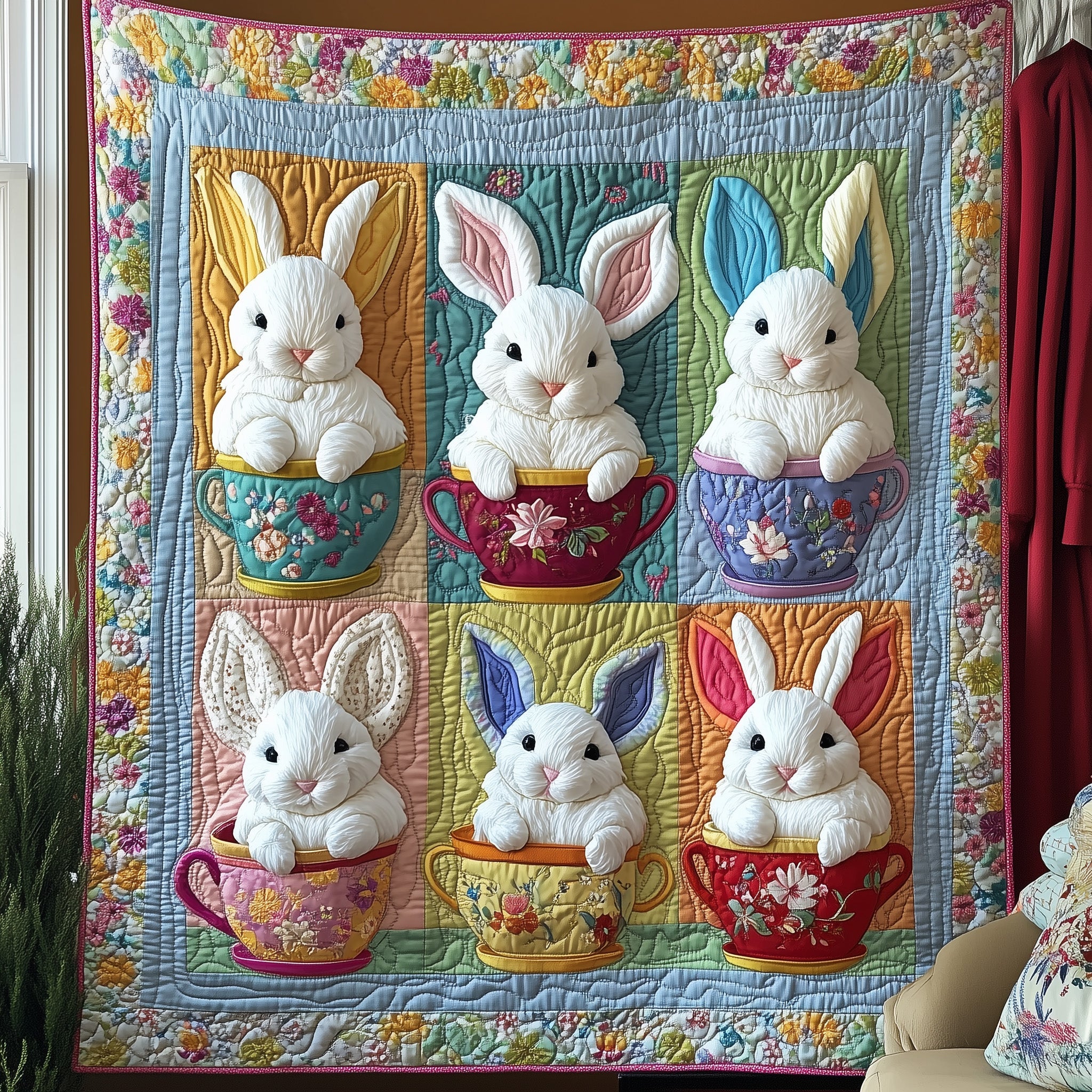 Easter Joy Quilted Blanket Sofa Throw BlanketEaster Gifts For Him Christian